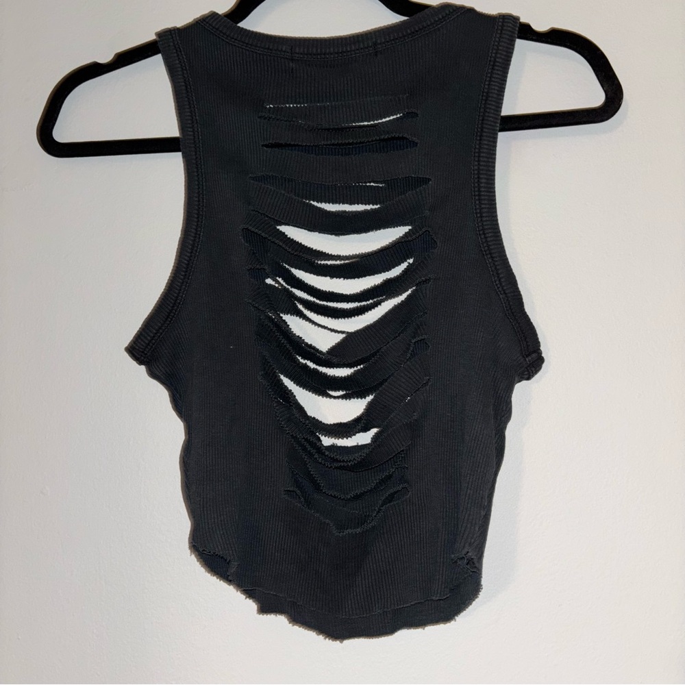 Distressed Graphic Motorcycle Rib Tank Top - Picture 3 of 3
